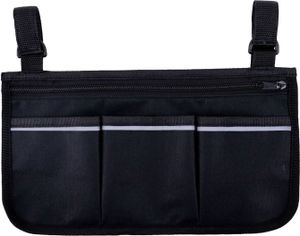 Rollstuhlbeutel mit Taschen Reflektierende Streifen Armlehnen-Seitentasche fuer Elektrorollstuhl-Mobilitaetsroller-Aufbewahrungsbeutel fuer Laufrahmen