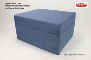 Gigapur Visco Luxus Klappmatratze für Erwachsene mit Housse Demin-blau (11531)