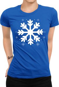 Schneeflocke - Weihnachten X-mas Weihnachtsgeschenk Damen T-Shirt, Blau, L Schneeflocke - Weihnachten X-mas Weihnachtsgeschenk Damen T-Shirt, Blau, L