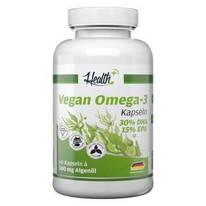 HEALTH+ Algen-Öl Kapseln | Vegan Omega 3, 60 Kapseln