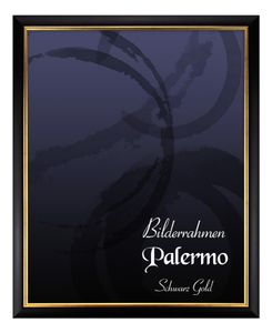 Bilderrahmen Palermo - 70x90 cm, Schwarz GoldNachbildung, 1 mm Kunstglas entspiegelt
