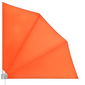 DEUBA® Balkonfächer Sichtschutz 140x140cm Wetterfest UV-beständig Faltbar Terrasse Seitenmarkise Sonnenschutz Trennwand mit Wandhalterung, Farbe:orange