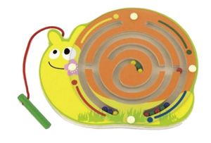 Viga Toys labyrinth mit magnetischer Schnecke orange/gelb 22 cm, Farbe:Gelb,Orange