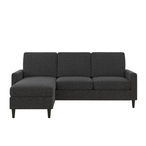 Sofa 3 Sitze mit Chaise Lounge in Leinen Grau