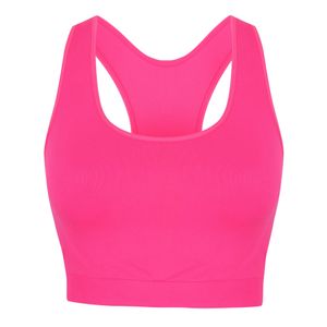 Skinni Fit Damen Workout Top / Crop-Top / Bustier RW4424 (M) (Neon Pink)