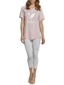 Seidensticker Damen 3/4 langer Schlafanzug Pyjama 3/4 Lang - 157118, Größe Damen:38, Farbe:rosé