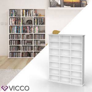 Vicco Medienregal weiß 105,4 x 136 x 19 cm Holzwerkstoff