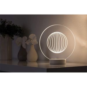 Paulmann LED Tischleuchte 3D Basic Sockel Weiß + Yam Acryl Einsatz Nachtlicht indirekte Beleuchtung