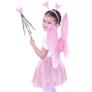 Rappa 792159 Karnevalový kostým převlek motýla skřítka pro děti od 3 - 10 let - růžový