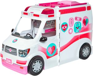 Barbie Krankenwagen 2-in-1 Spielset mit Licht & Geräuschen, Barbie Krankenhaus