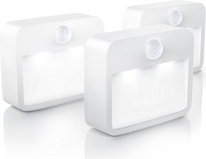 Brandson 3x nočné svetlo s detektorom pohybu a senzorom jasu Nočné svetlo LED na batérie