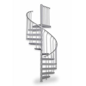 Scalant Spindeltreppe SCARVO M | Außentreppe | Geschosshöhe: 210-264 cm, Ø 160 cm, 11 Stufen | Wendeltreppe | Stahltreppe