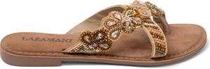 Lazamani Perla Damen Leder-Zehentrenner Beige Größe 42