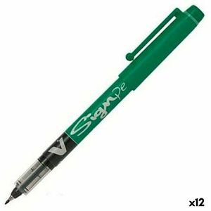 Pióro z płynnym tuszem Pilot V Sign zielone 0,6 mm (12 sztuk)