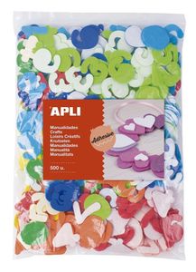 Pěnovka Apli, samolepicí, číslice, mix barev, jumbo pack, 500 ks