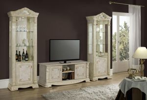 JV Möbel Set aus 3 Glasvitrinen für das Wohnzimmer in m Stil