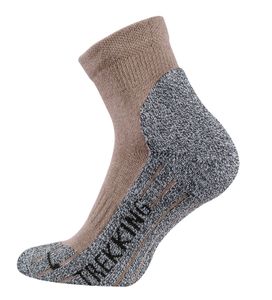 TippTexx 24 4 Paar Kurzschaft Trekkingsocken, Sportsocken mit Coolmax (Polyesterfasern)-Garn, Beige, Größe 39-42