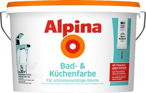 Alpina Badfarbe und Küchenfarbe weiß 5 l