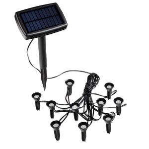 LED Solar Pflanzenstrahler klein - 10er Set - Mini Gartenstrahler warm weiß - Garten Deko Beleuchtung