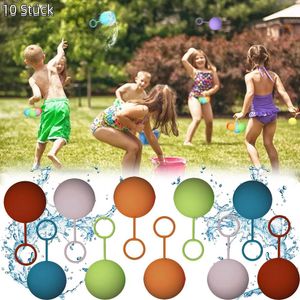 10X Wasserballons, 6cm Wiederverwendbarer Schnell Befüllbarer Silikon Wasserbomben, für Wasserpark, Party, Pool, Familienspiel, für Kinder, Erwachsene