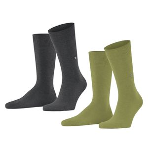 Burlington Herren Socken Everyday 2er Pack - Baumwolle, Uni,  Onesize, 40-46 Grün (Kiwi)