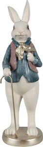Clayre & Eef Figur Kaninchen 32 cm Weiß Blau Polyresin