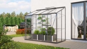 Vitavia Anlehn-Gewächshaus "Styx 3300" schwarz 3,3 m² 3 mm ESG