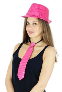 pinkfarbene Paillettenkrawatte Pailletten Krawatte Glitzer pink
