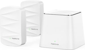 Meshforce M3 Mesh WLAN System, Mesh-Router für Drahtloses Internet, Abdeckung des gesamten Hauses bis zu 410 m2 (6+Zimmer), WiFi-Router-Ersatz, Kindersicherung, Plug-in-Entwurf (1 WLAN Point & 2 Dots)