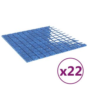 mozaikové dlaždice vidaXL 22 ks. Modrá 30x30 cm Sklo