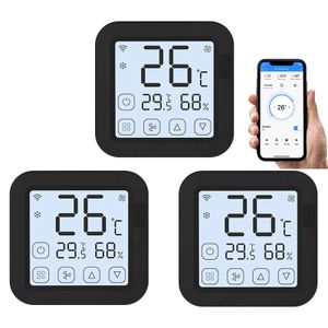 3X Tuya Smart Wifi IR Klimaanlage Controller LCD Thermometer Hygrometer App Control Genaue Temperatur Feuchtigkeitsmonitor Kompatibel mit Alexa Google Home fuer Mini Split Portable AC