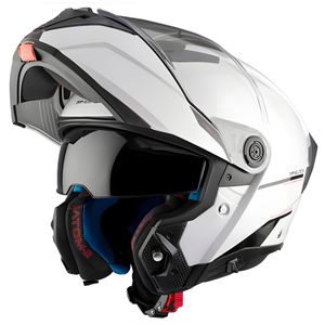 Flip-Up Helm MT Helmets Atom 2 System SV ECE 22.06, Größe:L, Farbe:weiß / schwarz