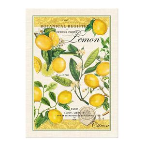 Michel Design Works Geschirrtuch Küchentuch Zitrone Basilikum 51*71cm Lemon Kitchen Towel, Natural Woven Cotton