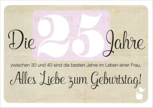 Postkarte MainSpatzen "Die 25 Jahre zwischen 30 und 40 sind die besten ..."