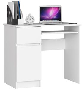 PC-Schreibtisch AKORD PIKSEL links Weiß Schublade B90 x H77 x T50 cm