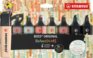 STABILO EO70/8-2-1 Zvýrazňovač STABILO BOSS ORIGINAL NatureCOLORS, balenie 8 ks