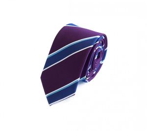 Fabio Farini Moderne Schmale Krawatten und Schlips in Violett - Breite 6cm, Breite:6cm, Farbe:Aubergine & Navy & Quartz & Blue Ocean