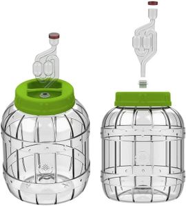 2X 3L Gärbehälter aus Kunstoff Gärbehälter mit Gäraufsatz Weinballon Gärballon