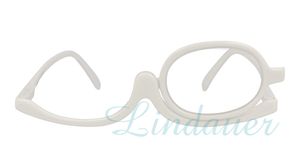 LINDAUER Schminkbrille +1,0 weiß Lesebrille Schminkhilfe mit Federbügel & Etui