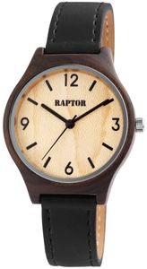Raptor Damen-Uhr Holz Armbanduhr Echt Leder Analog Quarz RA20048 : 1 Farbe: 1