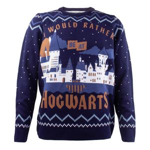 Harry Potter - "Rather Be At Hogwarts" Pullover für Herren/Damen Uni HE763 (M) (Marineblau/Weiß)