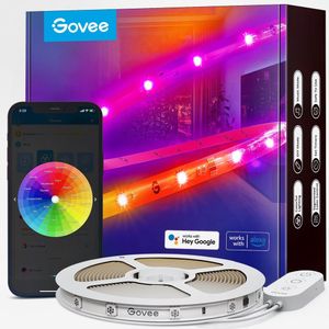 Govee RGBIC Wi-Fi + Bluetooth LED pásové svetlá s ochranným povlakom Inteligentné pásové svetlo Biele Wi-Fi/Bluetooth