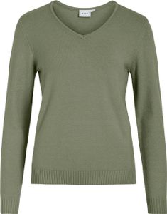 VILA Dünner Strickpullover Knitted Basic Stretch Sweater Langarm V-Neck VIRIL Größe: S