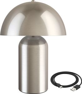 Malá retro stolová lampa Kade, stmievateľná - matný nikel