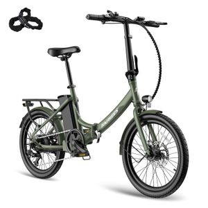 F20 Light Pro 20palcové elektrokolo 250W Citybike 36V/16,75Ah LCD Skládací a kompaktní elektrokolo - zelené