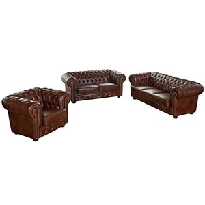 Max Winzer Norwin Sofa 3-Sitzer / Sofa 2-Sitzer / Sessel - Farbe: braun - Maße:  -  cm x 98 cm x 74 cm; 2909-901-9342001-F07