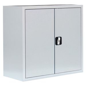 Flügeltürenschrank Sideboard 80cm breit Stahl Büro Aktenschrank grau 530300 TOP