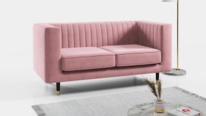 Sofa - Moderne Polstersofa - Skandinavische Deko - ELMO - 2 Sitzer - Rosa