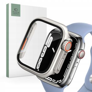 Schutzhülle + Glas Tech Protect 360Defense für Apple Watch 4 / 5 / 6 / SE 44mm, Silber, Case, Cover, Handy hülle, Handy tasche, Futeral