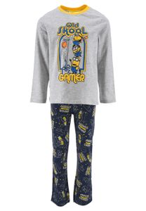 Minions Jungen Schlafanzug Kinder Pyjama, Farbe:Grau, Größe Kids:116